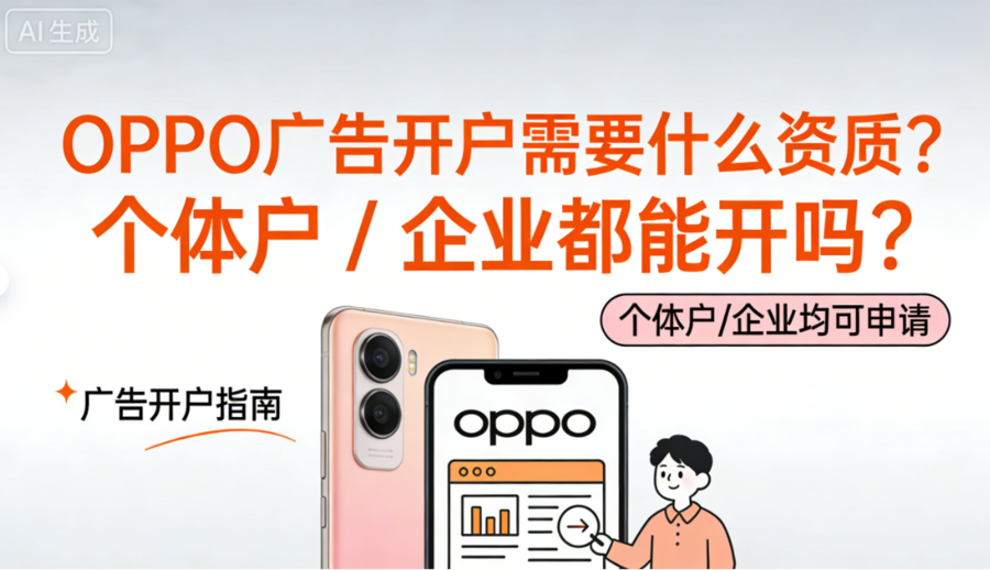个体户能开oppo广告开户吗？