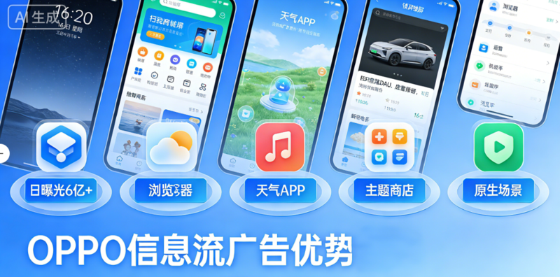 OPPO 信息流广告覆盖浏览器、锁屏、天气、主题商店等多个原生场景
