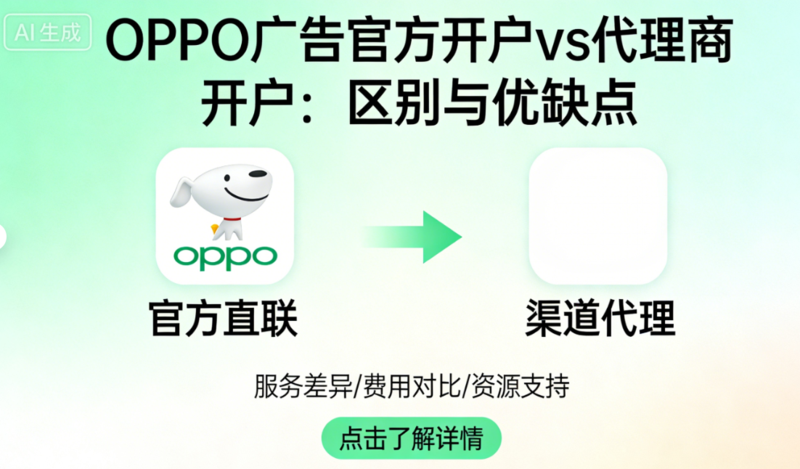 OPPO广告官方开户 vs oppo广告代理开户